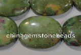 CRZ618 15.5 inches 22*30mm oval New ruby zoisite gemstone beads