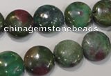 CRZ623 15.5 inches 14mm flat round New ruby zoisite gemstone beads