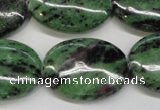 CRZ63 15.5 inches 22*30mm oval ruby zoisite gemstone beads