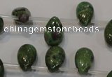 CRZ649 Top-drilled 9*14mm flat teardrop New ruby zoisite gemstone beads