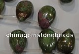 CRZ650 Top-drilled 12*18mm flat teardrop New ruby zoisite gemstone beads