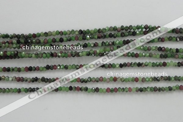 CRZ700 15 inches 2*3mm faceted rondelle ruby zoisite gemstone beads