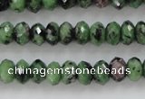 CRZ702 15 inches 5*8mm faceted rondelle ruby zoisite gemstone beads