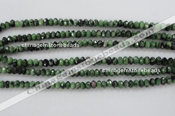 CRZ702 15 inches 5*8mm faceted rondelle ruby zoisite gemstone beads