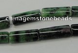 CRZ71 15.5 inches 8*20mm flat tube ruby zoisite gemstone beads