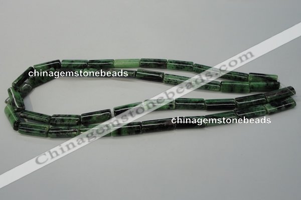 CRZ71 15.5 inches 8*20mm flat tube ruby zoisite gemstone beads