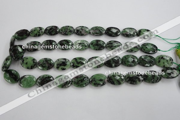 CRZ710 15 inches 15*20mm faceted oval ruby zoisite gemstone beads