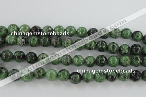 CRZ725 15.5 inches 14mm round ruby zoisite gemstone beads