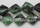 CRZ73 15.5 inches 14*14mm diamond ruby zoisite gemstone beads