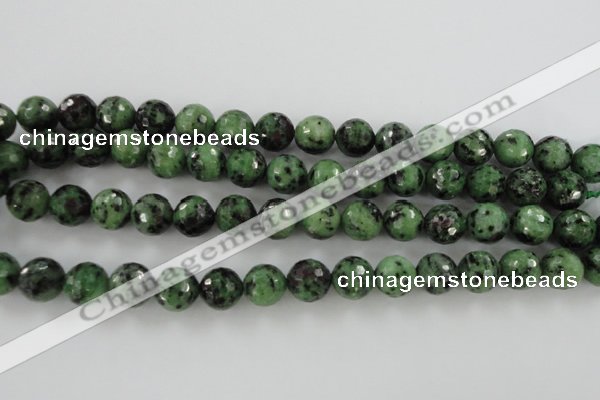 CRZ730 15.5 inches 6mm faceted round ruby zoisite gemstone beads