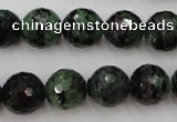 CRZ741 15.5 inches 11mm faceted round ruby zoisite gemstone beads