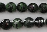 CRZ742 15.5 inches 13mm faceted round ruby zoisite gemstone beads