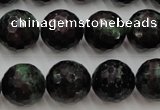CRZ743 15.5 inches 15mm faceted round ruby zoisite gemstone beads