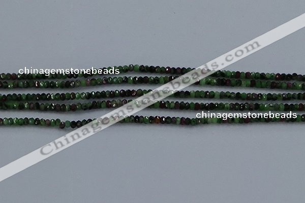 CRZ750 15.5 inches 2*2.5mm faceted rondelle ruby zoisite beads