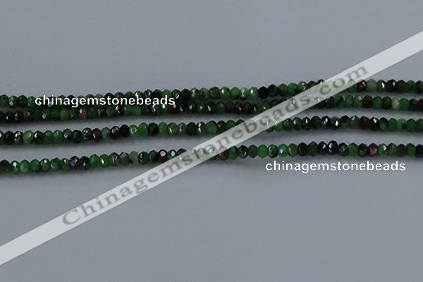 CRZ751 15.5 inches 2.5*4mm faceted rondelle ruby zoisite beads