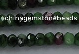 CRZ752 15.5 inches 3*5mm faceted rondelle ruby zoisite beads