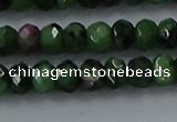 CRZ753 15.5 inches 4*6mm faceted rondelle ruby zoisite beads