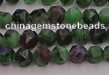 CRZ761 15.5 inches 6mm faceted nuggets ruby zoisite gemstone beads