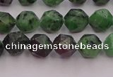 CRZ762 15.5 inches 8mm faceted nuggets ruby zoisite gemstone beads