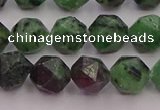 CRZ763 15.5 inches 10mm faceted nuggets ruby zoisite gemstone beads