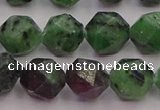 CRZ764 15.5 inches 12mm faceted nuggets ruby zoisite gemstone beads