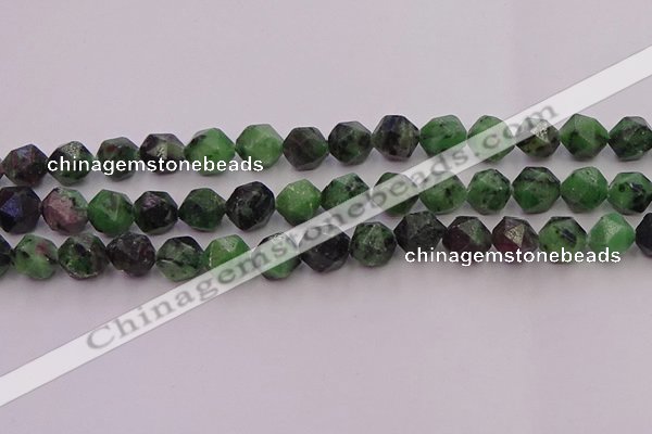 CRZ764 15.5 inches 12mm faceted nuggets ruby zoisite gemstone beads