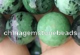 CRZ778 15.5 inches 14mm faceted round ruby zoisite beads