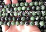 CRZ783 15.5 inches 10mm faceted round ruby zoisite beads wholesale