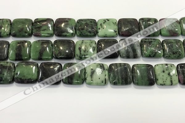 CRZ792 15.5 inches 20*20mm square ruby zoisite gemstone beads