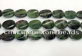 CRZ796 15.5 inches 18*25mm twisted oval ruby zoisite gemstone beads