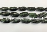 CRZ797 15.5 inches 15*30mm twisted oval ruby zoisite gemstone beads