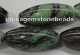 CRZ80 15.5 inches 15*35mm rice ruby zoisite gemstone beads