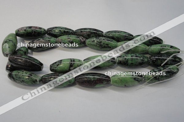 CRZ80 15.5 inches 15*35mm rice ruby zoisite gemstone beads