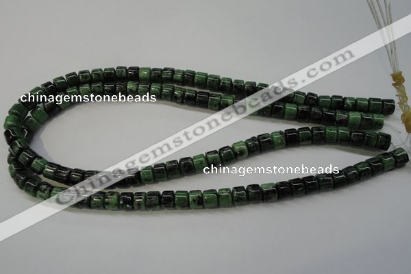 CRZ82 15.5 inches 7*8mm tyre ruby zoisite gemstone beads