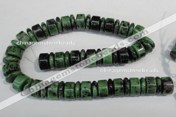 CRZ84 15.5 inches 5*16mm & 10*16mm rondelle ruby zoisite gemstone beads