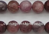 CRZ853 15.5 inches 9mm faceted round natural ruby gemstone beads