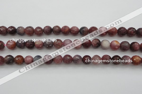 CRZ853 15.5 inches 9mm faceted round natural ruby gemstone beads