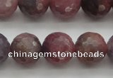 CRZ854 15.5 inches 10mm faceted round natural ruby gemstone beads