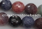 CRZ883 15.5 inches 10mm faceted round natural ruby sapphire beads