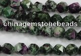 CRZ901 15.5 inches 6mm faceted nuggets Chinese ruby zoisite beads