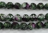 CRZ902 15.5 inches 8mm faceted nuggets Chinese ruby zoisite beads