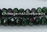 CRZ911 15.5 inches 6*10mm faceted rondelle Chinese ruby zoisite beads