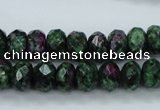 CRZ912 15.5 inches 8*12mm faceted rondelle Chinese ruby zoisite beads