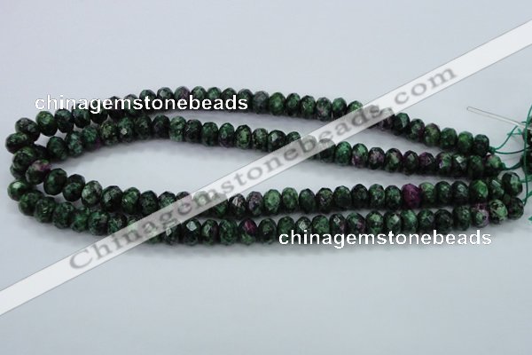 CRZ912 15.5 inches 8*12mm faceted rondelle Chinese ruby zoisite beads