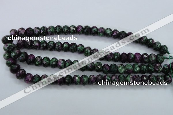 CRZ913 15.5 inches 10*14mm faceted rondelle Chinese ruby zoisite beads