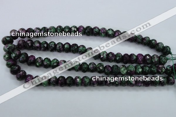 CRZ914 15.5 inches 12*16mm faceted rondelle Chinese ruby zoisite beads