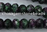 CRZ915 15.5 inches 13*18mm faceted rondelle Chinese ruby zoisite beads