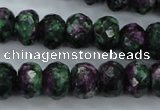 CRZ916 15.5 inches 15*20mm faceted rondelle Chinese ruby zoisite beads