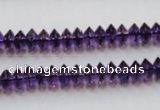 CSA07 15.5 inches 4*8mm rondelle synthetic amethyst beads wholesale