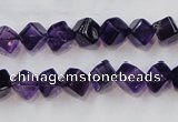 CSA10 15.5 inches 7*7mm cube synthetic amethyst beads wholesale